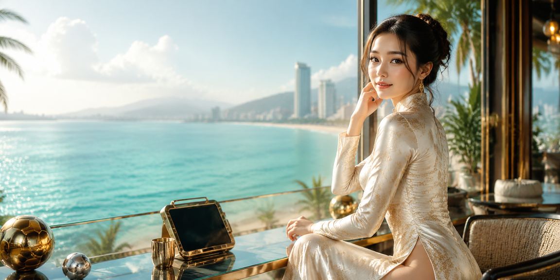 Người chơi trong trang phục áo dài tại Nha Trang tham gia cá cược thể thao và nhận tiền thưởng